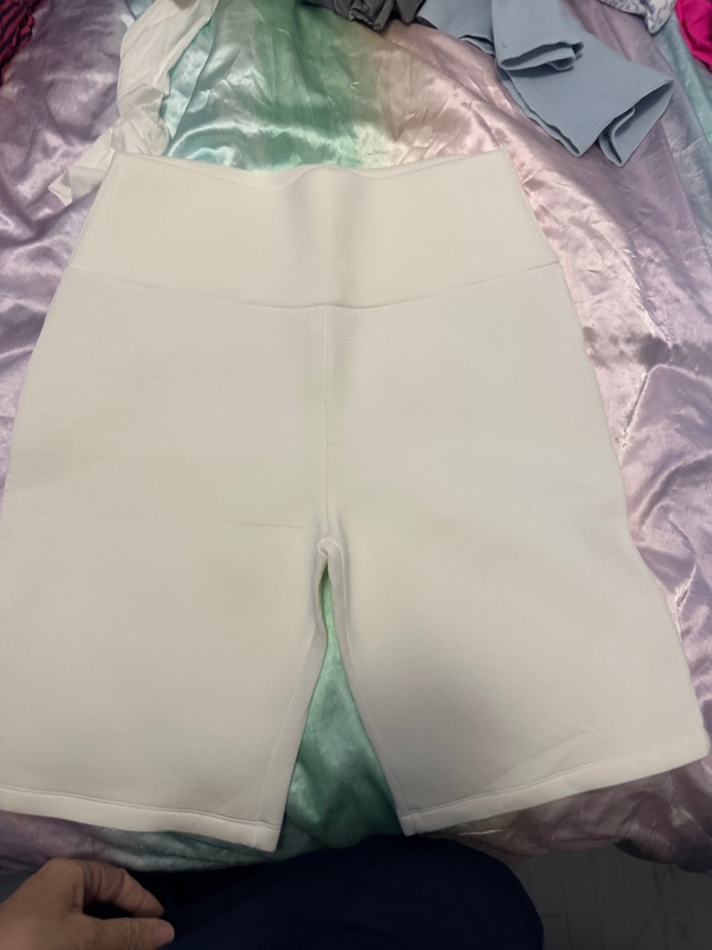 GREY LAB White High-Rise Bike Shorts
